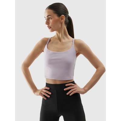 Fabric Women's 4F Recycled Yoga Crop Top Purple šedá