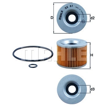 Olejový filter MAHLE ORIGINAL OX 61D (OX61D)