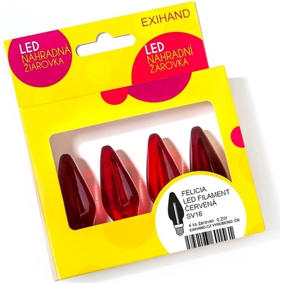 Blistr 4 červená žárovky FELICIA LED FILAMENT 14V/0,2W
