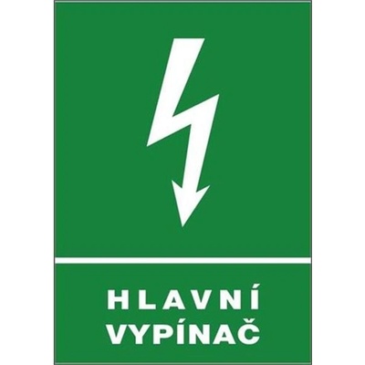 Tabulka bezpečnostní - Hlavní vypínač, rozměry: 30 x 21 cm