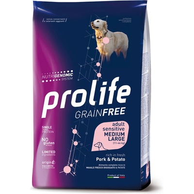 Prolife 10kg Pork & Potatoes Grain Free Sensitive Prolife суха храна за кучета