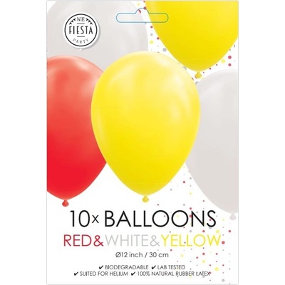 Fiesta Balónky červená+žlutá+bílá Ø 30cm