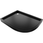 Mexen Flow+ полукръгъл асиметричен ляв поддушов корито 100 x 80 cm, черен мат - 46Q708010LH (46Q708010LH)