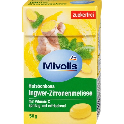 Mivolis bonbóny s příchutí zázvoru a meduňky 50 g
