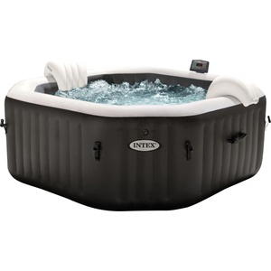 Intex 28458 - Inflatable whirlpool PureSpa Jet&Bubble Deluxe, 4 people, 120 jets, heating, black, 201x71 cm (28458)
