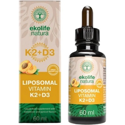 Ekolife Natura Liposomal Vitamin K2 + D3 marhuľa 60 ml