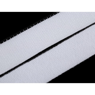 Suchý zip šíře 20 mm oboustranný, střední, 2 bílá