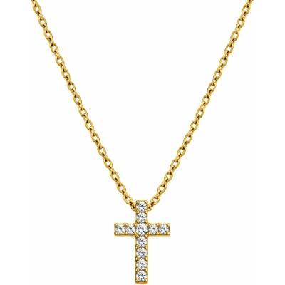 Zlaton Řetízek žluté zlato anker kříž s diamanty N23062603467
