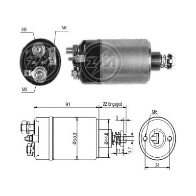 Spínač startéru 0001208403 Bosch 0331302096