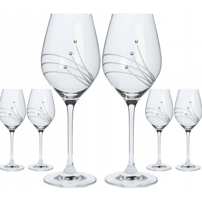 Semido Linie sklenic na víno s krystaly Preciosa 6 x 470 ml