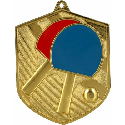 MEDALE Medaile kovová zlatá-stolní tenis 8x6,4 cm