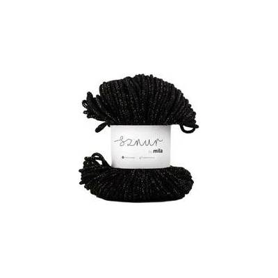 Bavlněná šnůra MILA 3 mm Glitter - černá zlatá