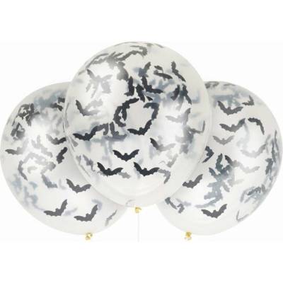 Unique Latexové balónky průhledné s netopýry halloween , 40 cm