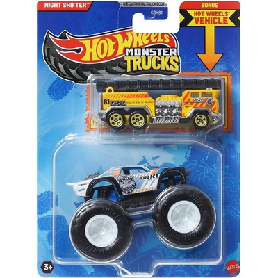 Mattel Hot Wheels Monster Trucks s angličákem Night Shifter 1:64