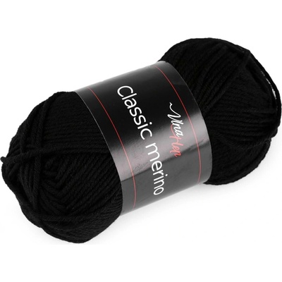 Pletací příze Classic Merino 50 g Varianta: 10 (6001) černá, Balení: 1 ks 57773/147180/265613