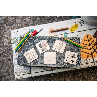 BeWooden Lišiacke vkladacie puzzle 4 v1 Divočina