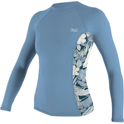 O'Neill Wms Side Print L/S Rash fade denim/palmen to tropical