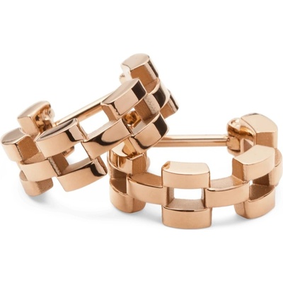 Daniel Wellington Moderné kruhové náušnice z pozlátenej ocele 3-Link DW00400959