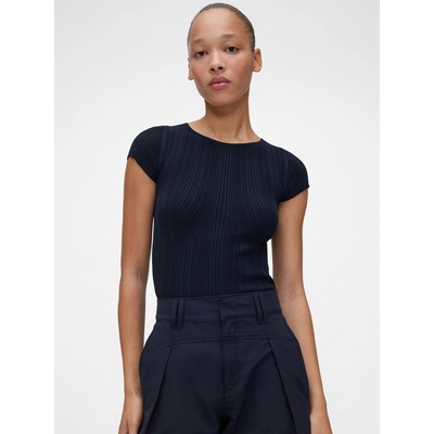 Gap Rebrované úpletové crop tričko Studio by Zac Posen tmavomodrá