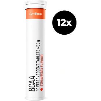 GymBeam Ефервесцентни BCAA 12 x 20 tab ягода