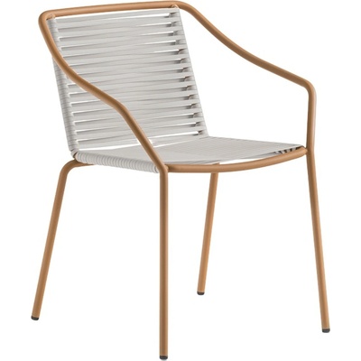 Pedrali Hnědá zahradní židle Philía 3905 s béžovým výpletem