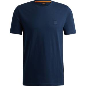 Boss Тениска Boss Mens BOSS ORANGE Tales T-Shirt with Logo Patch Premium Cotton - Open Blue
