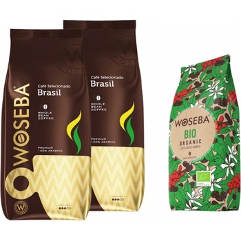 WOSEBA Cafe Brasil кафе на зърна 2 кг + подарък Bio Organic кафе на зърна