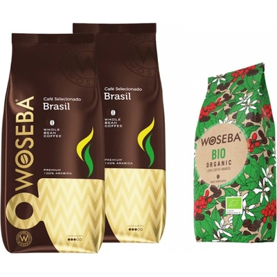 WOSEBA Cafe Brasil кафе на зърна 2 кг + подарък Bio Organic кафе на зърна