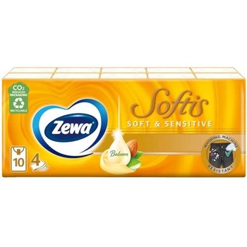 Zewa Softis 4-пластова хартиена носна кърпа - Soft& Sensitive 10x9pcs (830422)