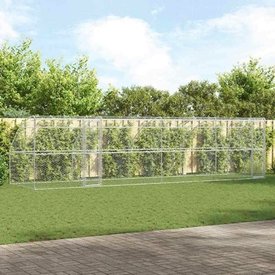 vidaXL Klec pro psy se střechou sada 4 ks 800 x 200 x 200 cm pozinkovaná ocel stříbrná 9799.3368340