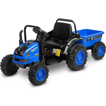 Детски акумулаторен трактор Hector Green с ремарке и LED светлини, Син (98105)