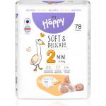 Bella Baby Happy Soft&Delicate еднократни пелени с каналчета Mini 3-6 kg 78 бр