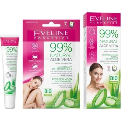 Eveline Cosmetics 99% Natural Aloe Vera 2В1 Депилиращ Крем За Лице 20 Мл + Усполояващ Гел За След Депилация 2Х5Мл Специална грижа дамски