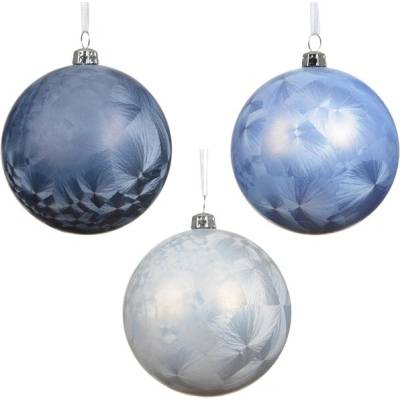 Decoris NENURODYTA_V Vánoční hračka na stromeček Frosty, modrá/stříbrná/šedá