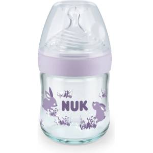 Nuk Стъклено шише NUK Nature Sense - TC, Softer, 0+ месеца, 120 ml, Лилаво (10747110-Лилав)