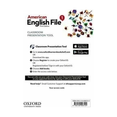 American English File Third Edition Level 1: Classroom Presentation Tool (Access Code Card)