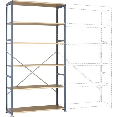 Manuflex RP1328.3003 Zasúvacia polica Základné prevedenie Planoflex so 6 policami, (š x v x h) 1.22 x 2.5 x 60 m, ocel,