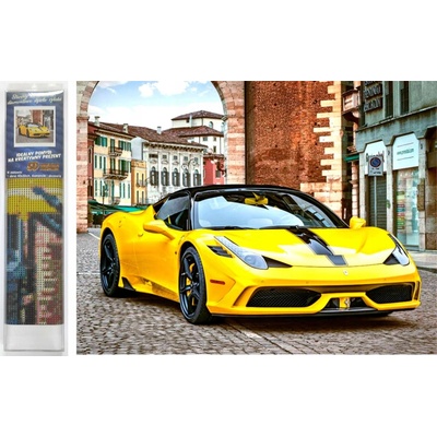 Norimpex Puzzle Diamantový obraz Žlté športové auto 30 x 40 cm 1-39 dielov