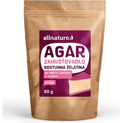 Allnature Agar rostlinná želatina 30 g – Zbozi.Blesk.cz