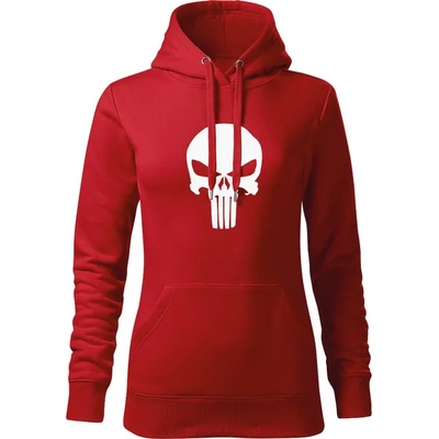 DRAGOWA дамски суитшърт с качулка, Punisher, червен, 320г/м2 (5902)