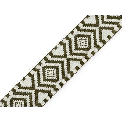 Oboustranný popruh šíře 38 mm, střední, 2 zelená