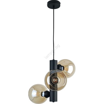 Keter Lighting Пендел TUBE 3xE27/60W/230V черен/опушен бежов (KE0138)