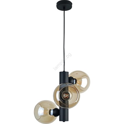 Keter Lighting Пендел TUBE 3xE27/60W/230V черен/опушен бежов (KE0138)