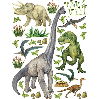 AG Design DK2331 Samolepicí dekorace Dinosauři, rozměry 65 x 85 cm