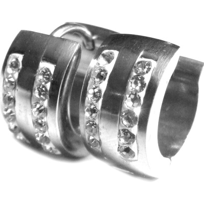 Steel Jewelry náušnice krystalkové kroužky z chirurgické oceli NS151203