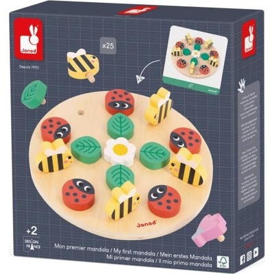 Janod Дидактическа образователна игра пространствено подреждане Моята първа мандала с шаблони