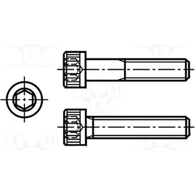BOSSARD 1013815 Šroub; 1/4"x7/8"; 20; Hlava: rýhovaná,válcová; imbus; HEX 3/16" – Sleviste.cz