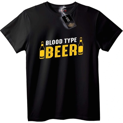 NOONEBRAND Тениска Кръвна Група Бира - XL, Black