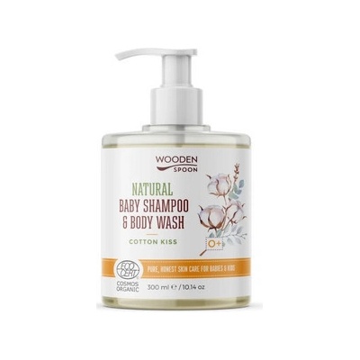 WoodenSpoon Dětský sprchový gel a šampon na vlasy 2v1 Cotton Kiss 300 ml