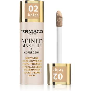 Dermacol Infinity високо покривен фон дьо тен SPF 15 цвят 02 Beige 20 гр